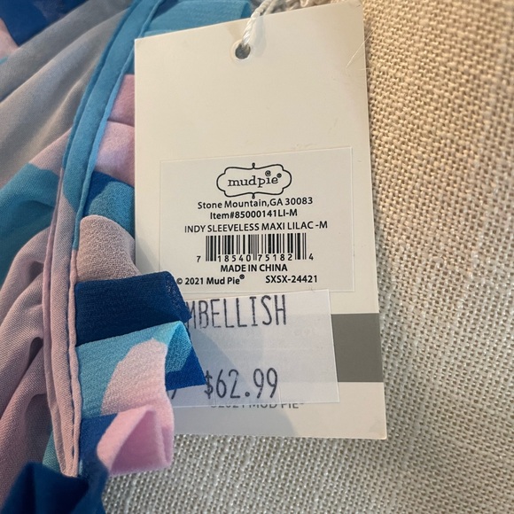 NWT Mud Pie Indy Sleeveless Maxi Dress - Picture 2 of 3